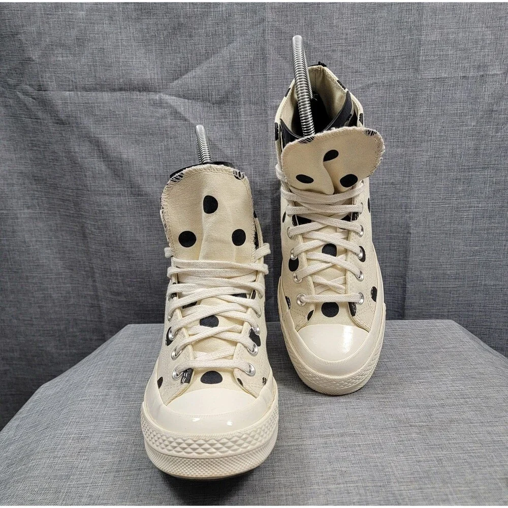 Converse Comme des Garcons PLAY Chuck 70 High Top Polka Dot Cream Wo's 9 Mens 7